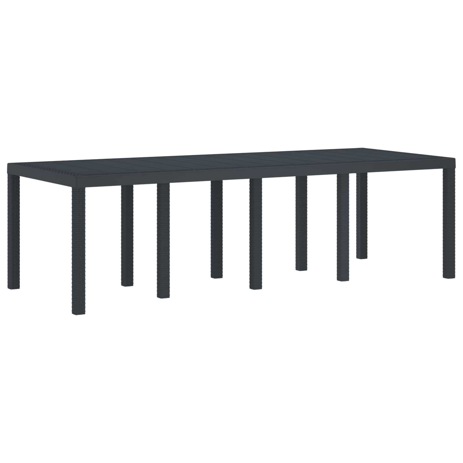 Anthrazit Gartentisch 250cm Poly-Rattan