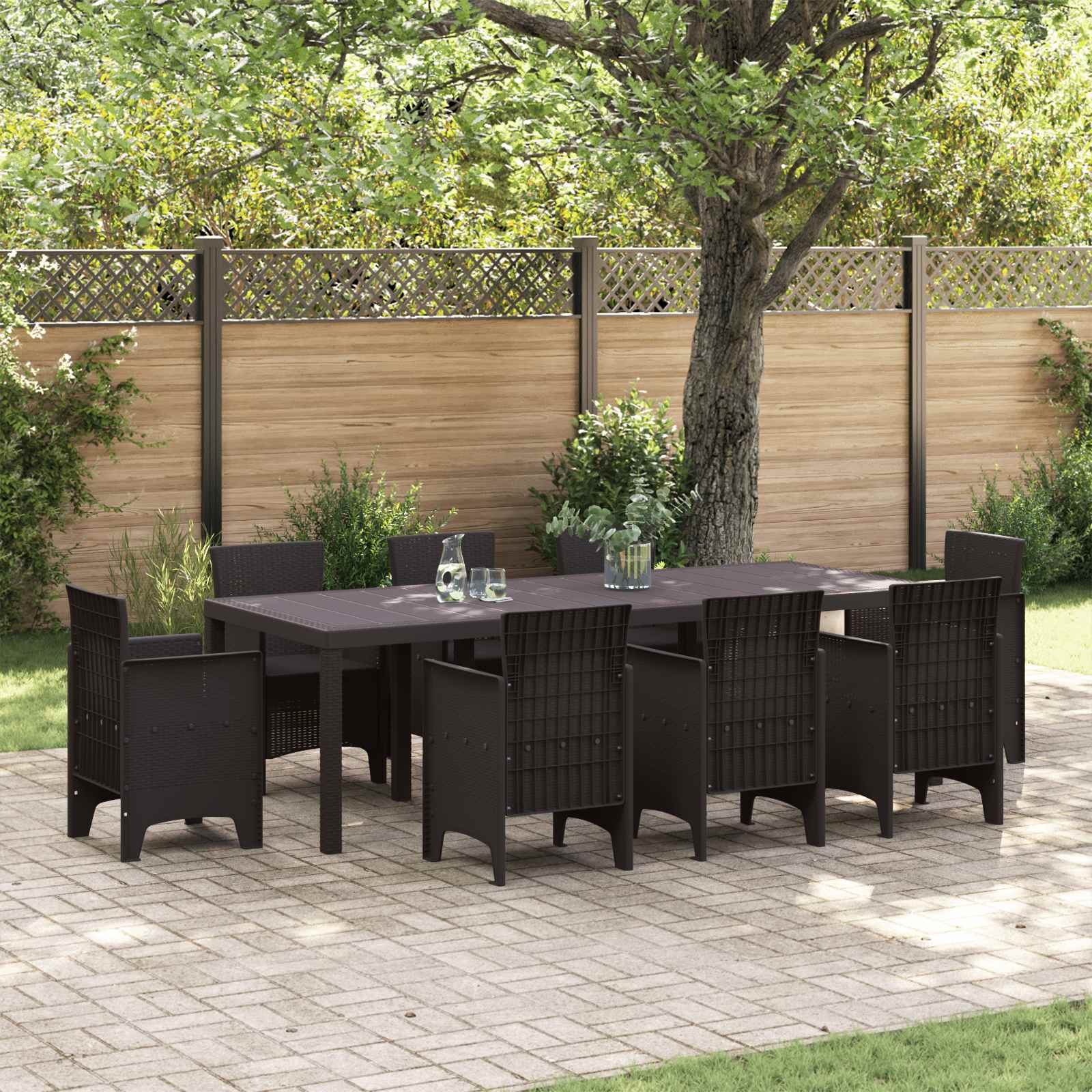Braun Gartentisch Poly-Rattan 250cm