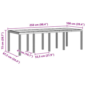 Braun Gartentisch Poly-Rattan 250cm
