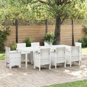 Gartentisch Weiß Poly-Rattan 250 cm