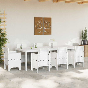 Gartentisch Weiß Poly-Rattan 250 cm