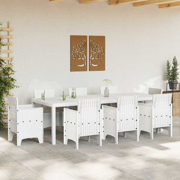 Gartentisch Weiß Poly-Rattan 250 cm