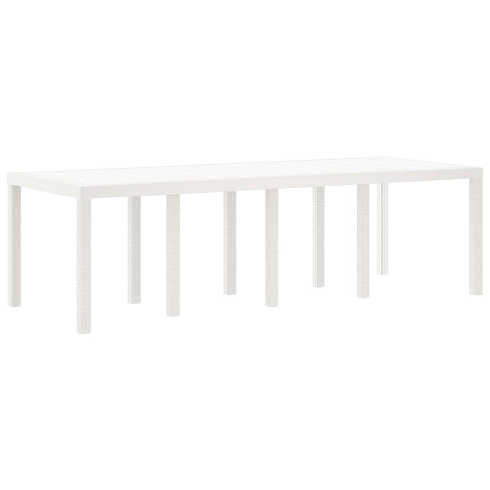 Gartentisch Weiß Poly-Rattan 250 cm