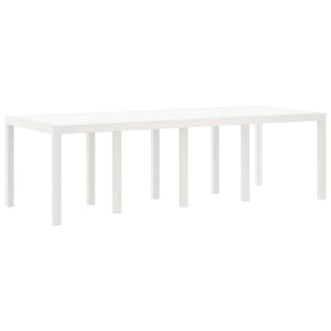 Gartentisch Weiß Poly-Rattan 250 cm