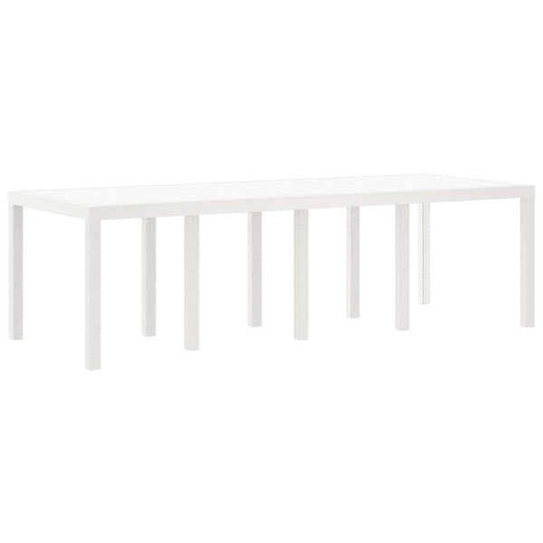 Gartentisch Weiß Poly-Rattan 250 cm