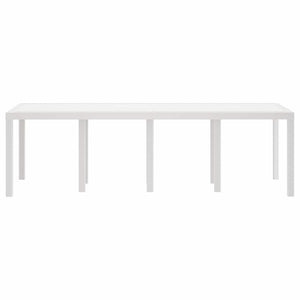 Gartentisch Weiß Poly-Rattan 250 cm