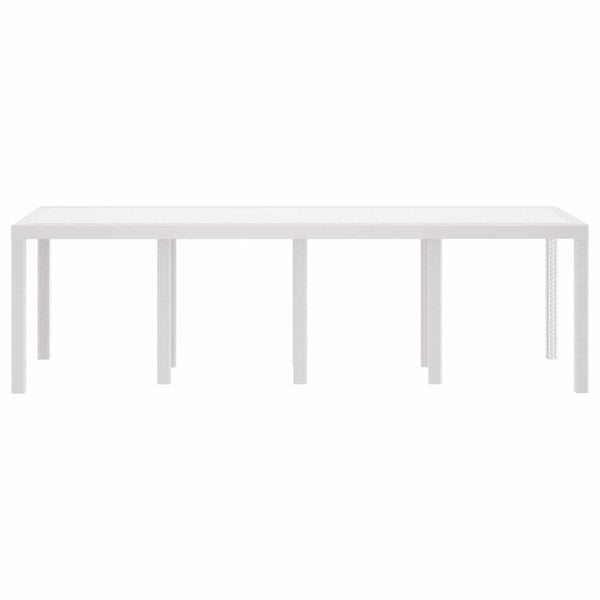 Gartentisch Weiß Poly-Rattan 250 cm