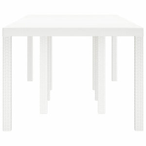 Gartentisch Weiß Poly-Rattan 250 cm
