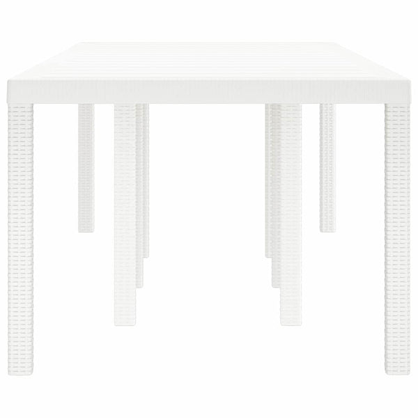 Gartentisch Weiß Poly-Rattan 250 cm