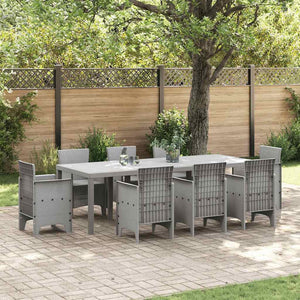 Gartentisch Hellgrau Poly-Rattan 250 cm