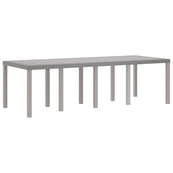 Gartentisch Hellgrau Poly-Rattan 250 cm