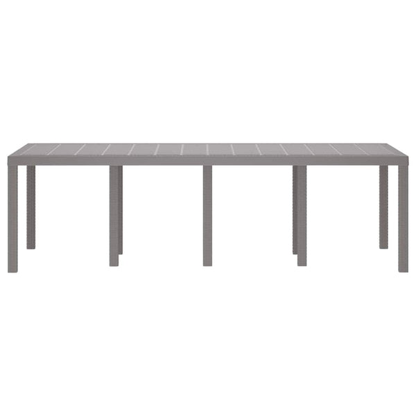 Gartentisch Hellgrau Poly-Rattan 250 cm