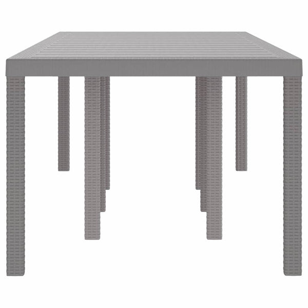 Gartentisch Hellgrau Poly-Rattan 250 cm
