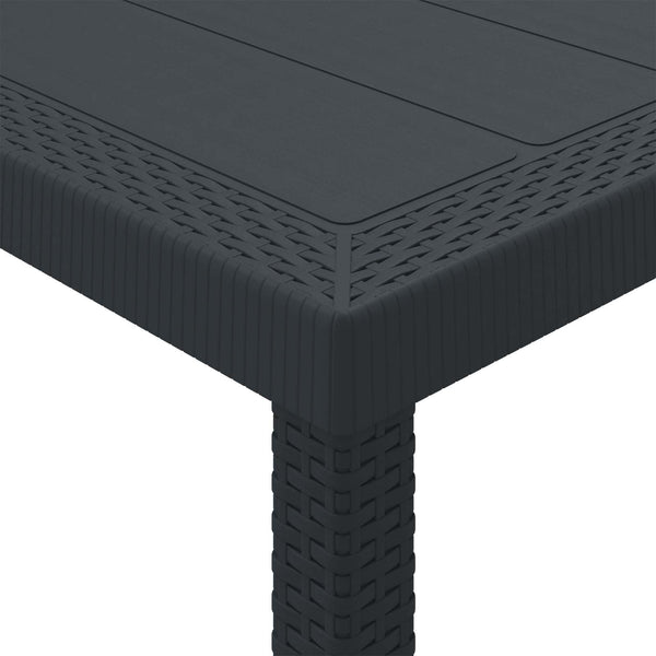 Gartentisch Anthrazit 300 cm Poly Rattan
