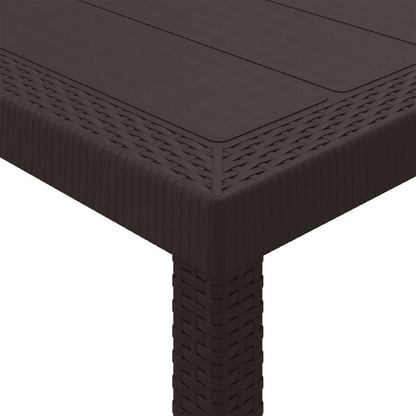 Gartentisch Braun Poly-Rattan 300 cm