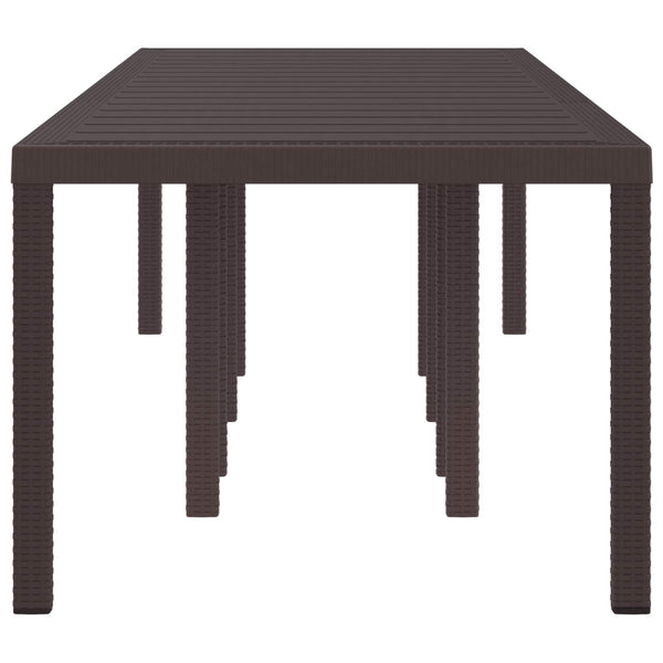 Gartentisch Braun Poly-Rattan 300 cm