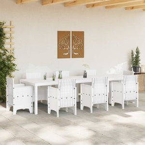 Gartentisch Weiß Poly-Rattan 300 cm
