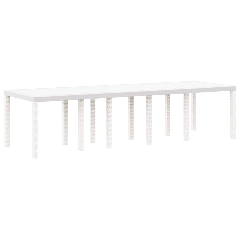 Gartentisch Weiß Poly-Rattan 300 cm