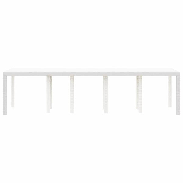 Gartentisch Weiß Poly-Rattan 300 cm