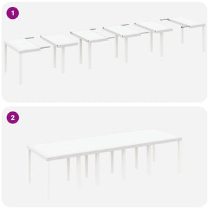 Gartentisch Weiß Poly-Rattan 300 cm