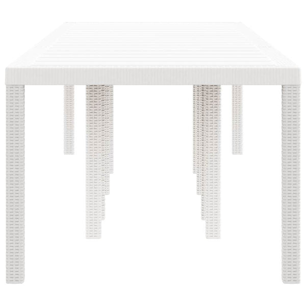 Gartentisch Weiß Poly-Rattan 300 cm