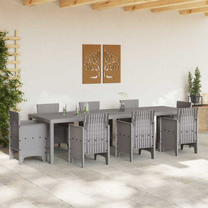 Gartentisch Hellgrau Poly-Rattan 300 cm