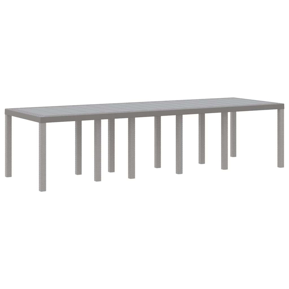 Gartentisch Hellgrau Poly-Rattan 300 cm