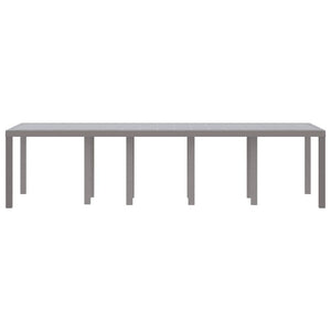 Gartentisch Hellgrau Poly-Rattan 300 cm