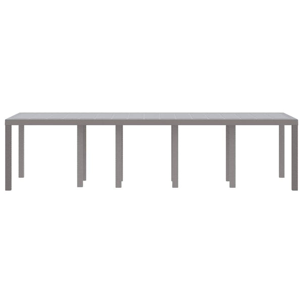 Gartentisch Hellgrau Poly-Rattan 300 cm