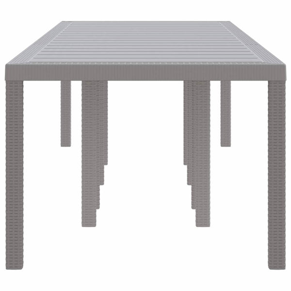 Gartentisch Hellgrau Poly-Rattan 300 cm