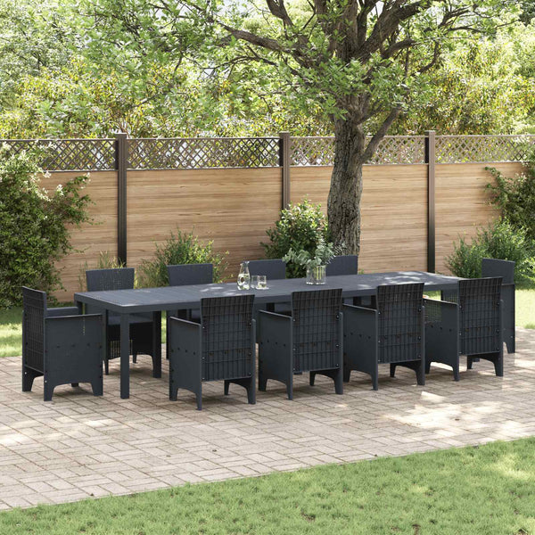 Anthrazit Gartentisch 350 cm Poly-Rattan