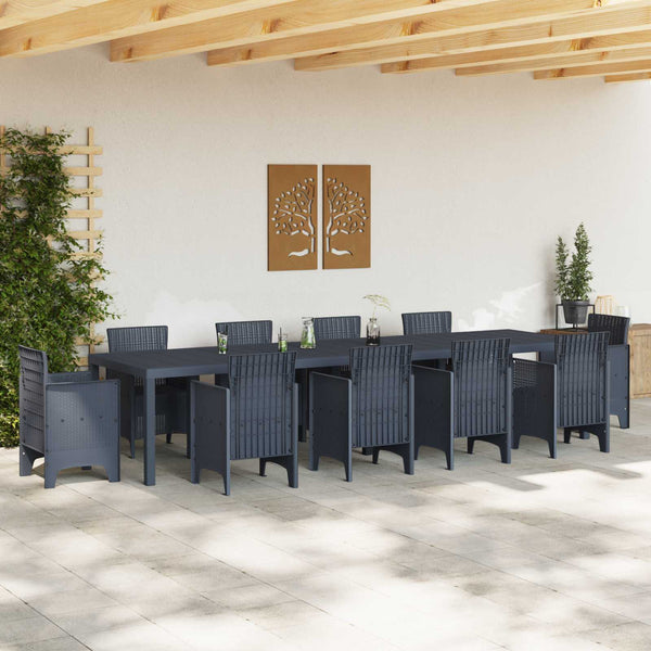 Anthrazit Gartentisch 350 cm Poly-Rattan