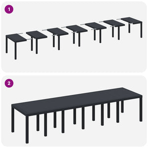 Anthrazit Gartentisch 350 cm Poly-Rattan