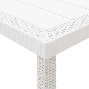 Gartentisch Weiß Poly-Rattan 350cm