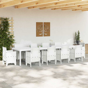 Gartentisch Weiß Poly-Rattan 350cm