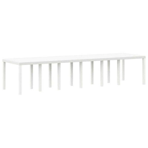 Gartentisch Weiß Poly-Rattan 350cm
