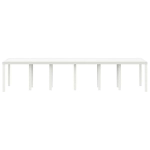 Gartentisch Weiß Poly-Rattan 350cm