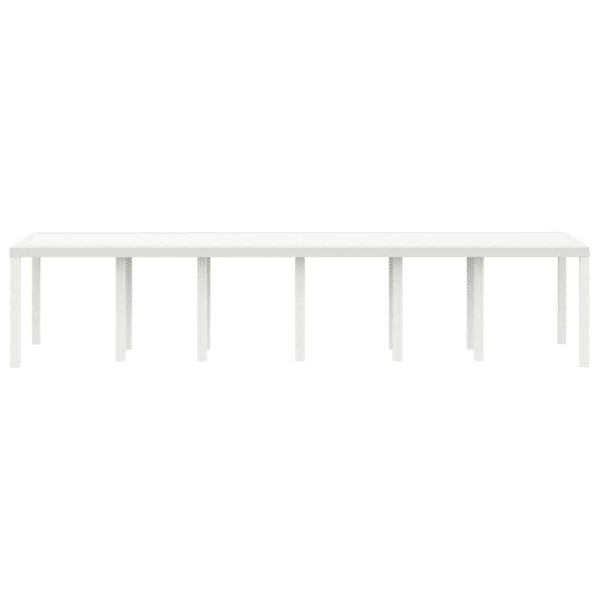 Gartentisch Weiß Poly-Rattan 350cm
