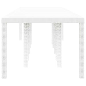 Gartentisch Weiß Poly-Rattan 350cm
