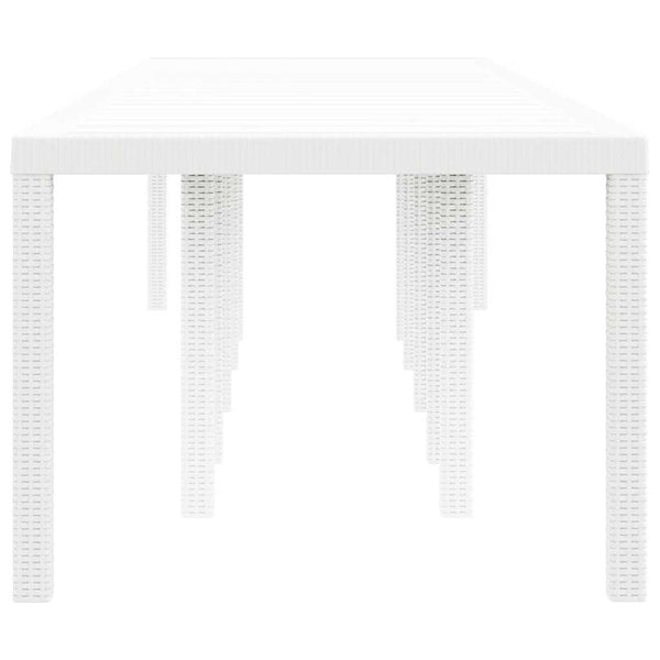 Gartentisch Weiß Poly-Rattan 350cm