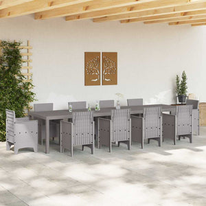 Gartentisch Hellgrau Poly-Rattan 350cm