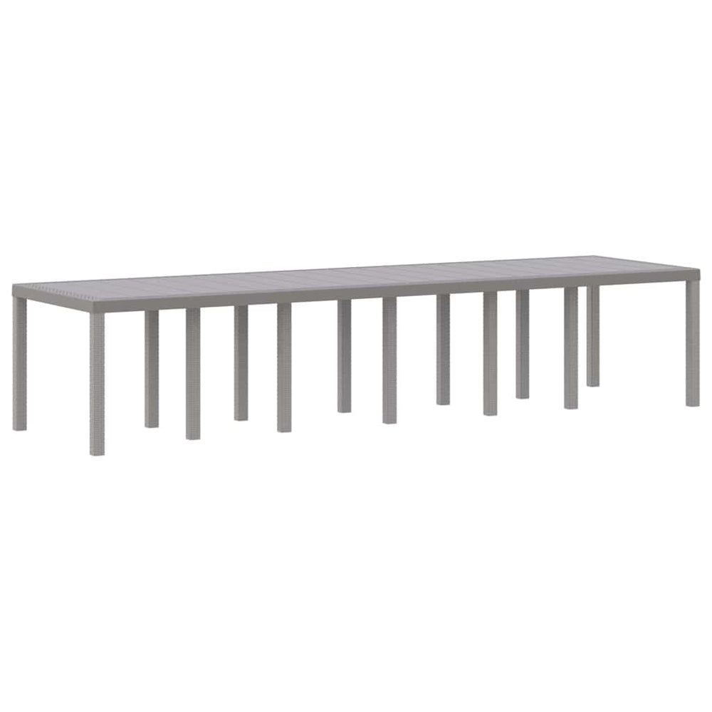 Gartentisch Hellgrau Poly-Rattan 350cm