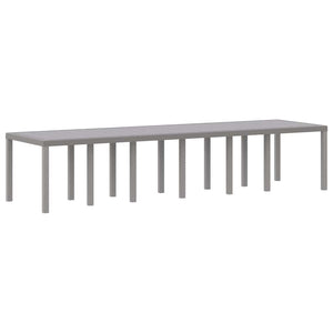Gartentisch Hellgrau Poly-Rattan 350cm
