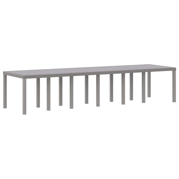 Gartentisch Hellgrau Poly-Rattan 350cm
