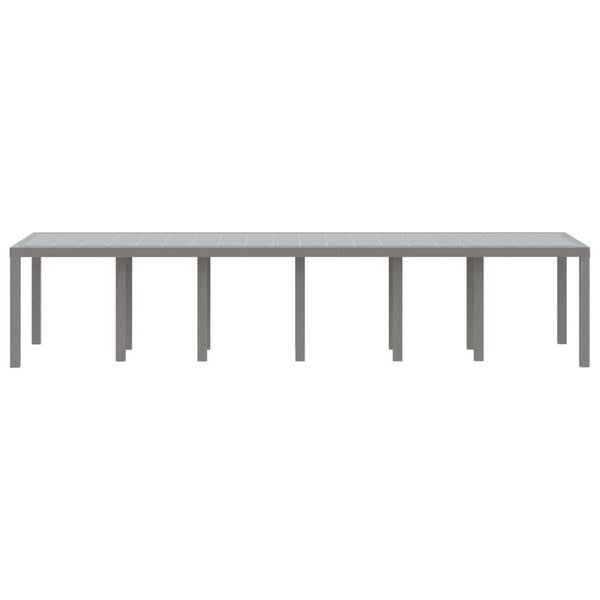 Gartentisch Hellgrau Poly-Rattan 350cm
