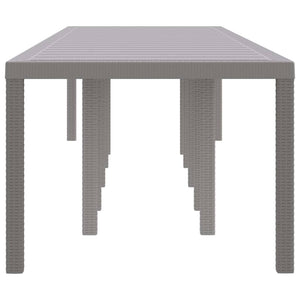 Gartentisch Hellgrau Poly-Rattan 350cm