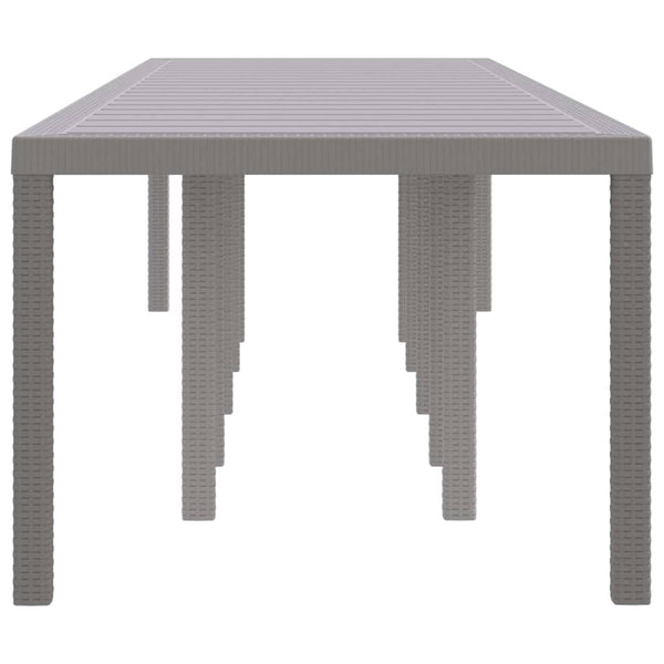 Gartentisch Hellgrau Poly-Rattan 350cm