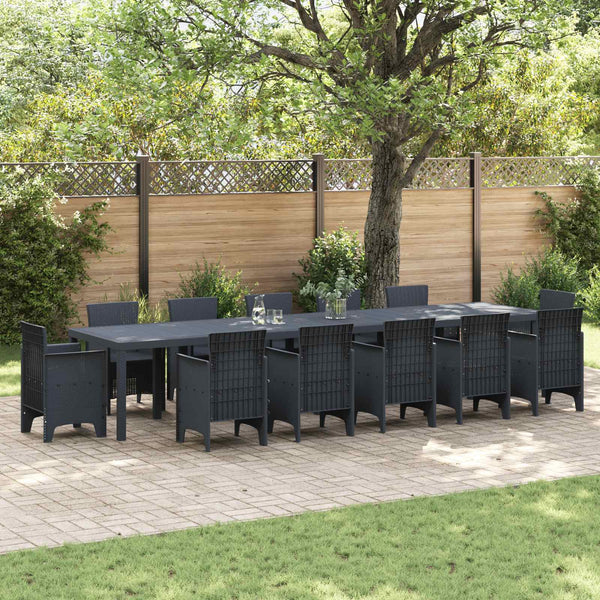 Anthrazit Gartentisch 400 cm Poly-Rattan