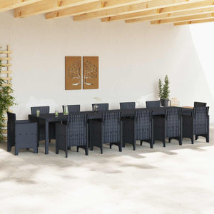 Anthrazit Gartentisch 400 cm Poly-Rattan