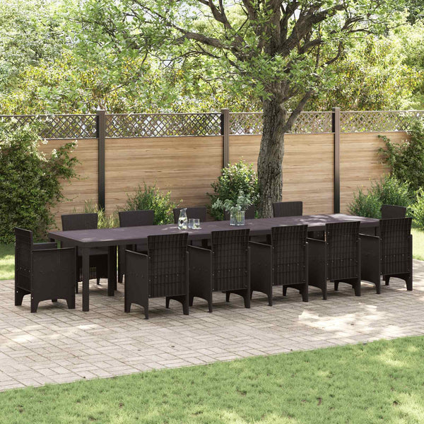 Gartentisch Braun Poly-Rattan 400 cm